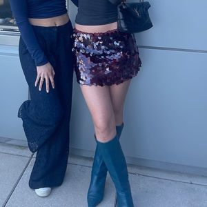 Kim Shui Pailette Mini Dress from Revolve - size small shade wine.